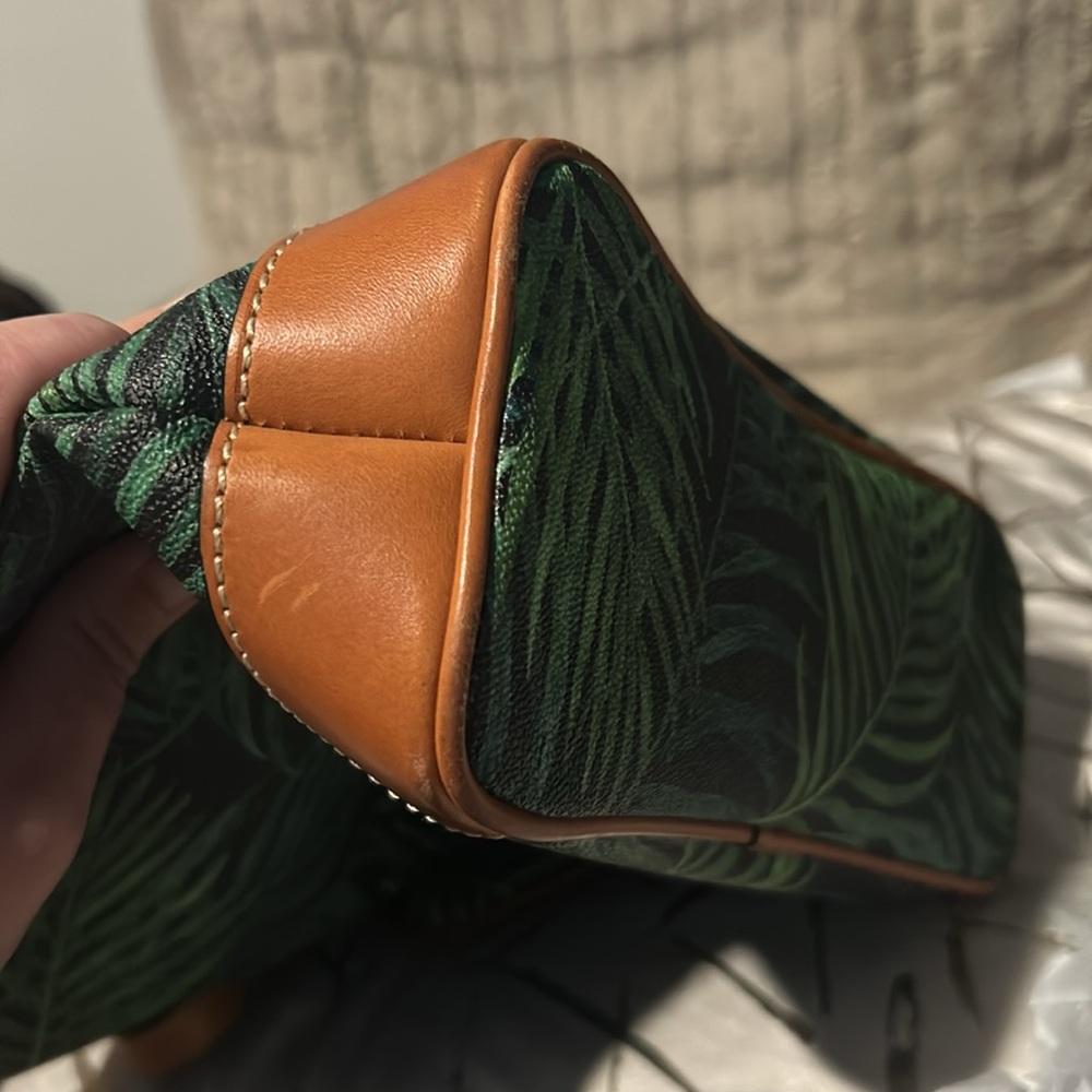 Dooney & Bourke Siesta SET Green Palm Print Crossbody Bag with Tan Trim - Picture 6 of 13